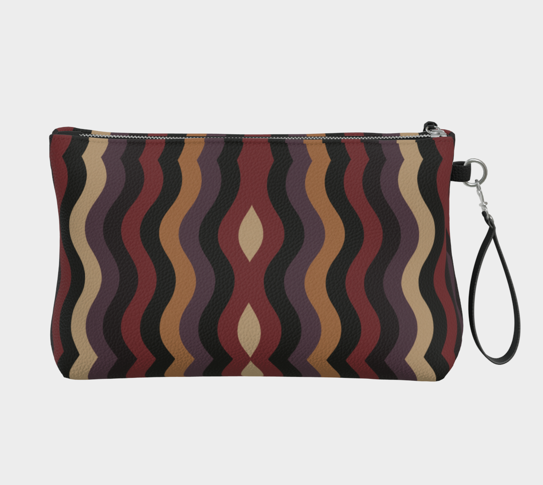 Burgundy Little Waves Vegan Leather Clutch Wristlet