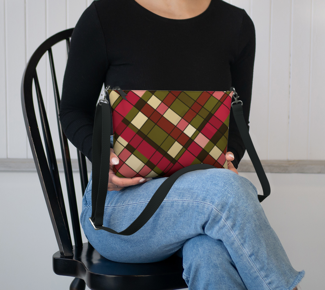 Plaid Harvest Vegan Leather Crossbody Purse