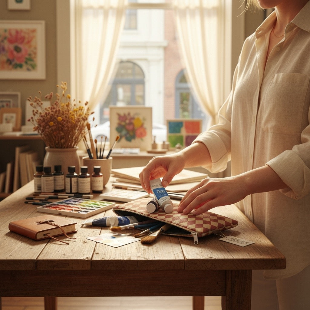 Cranberry Mini Harlequin Pencil Case