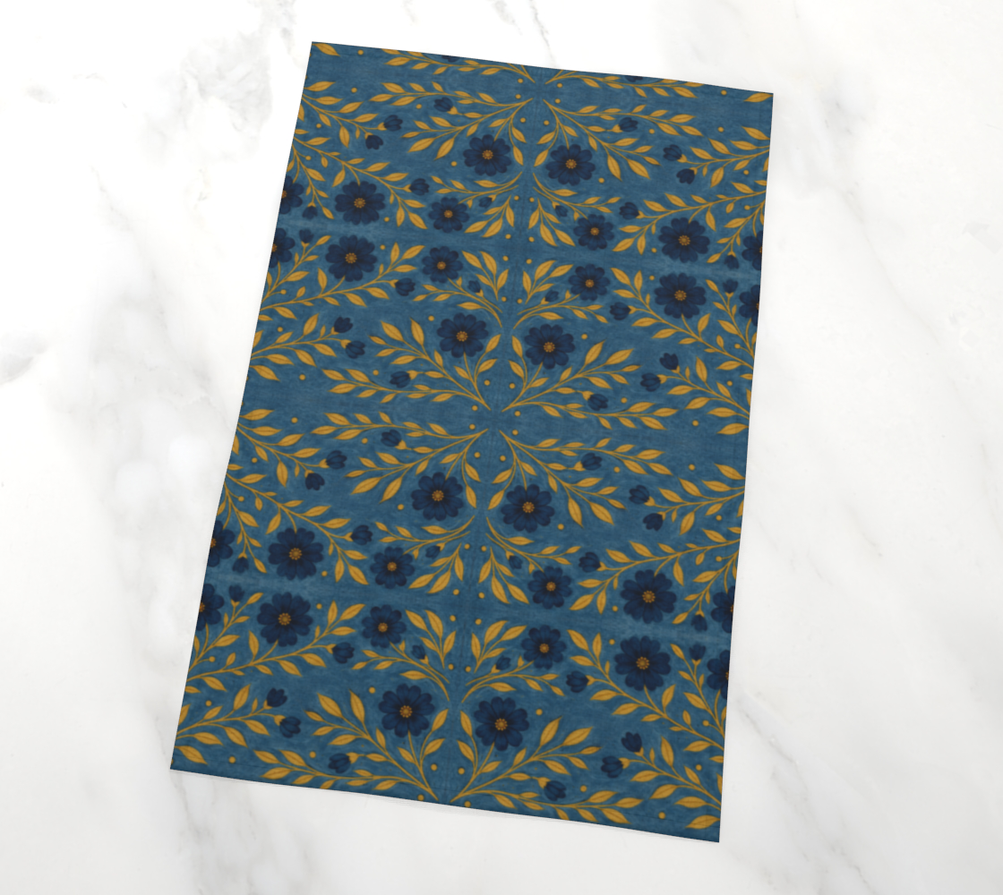 INDIGO MEADOW HEMP TEA TOWEL