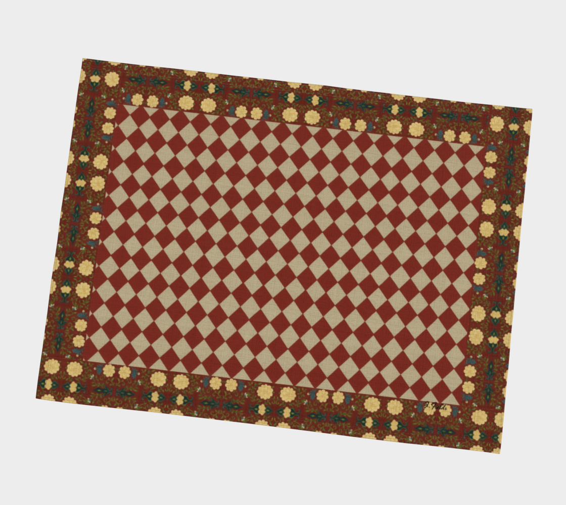 Marquesa Peonies Cranberry Harlequin Placemat