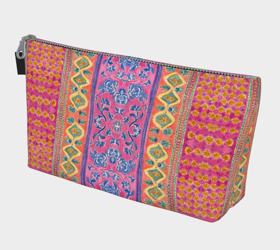 Coral Caravan Makeup Bag