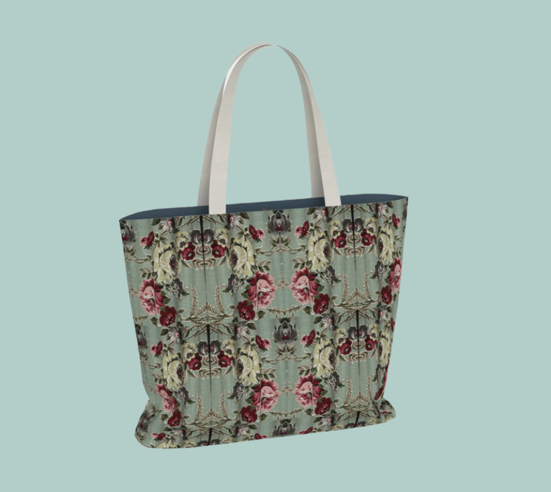 Sea Foam Roses Tote Bag