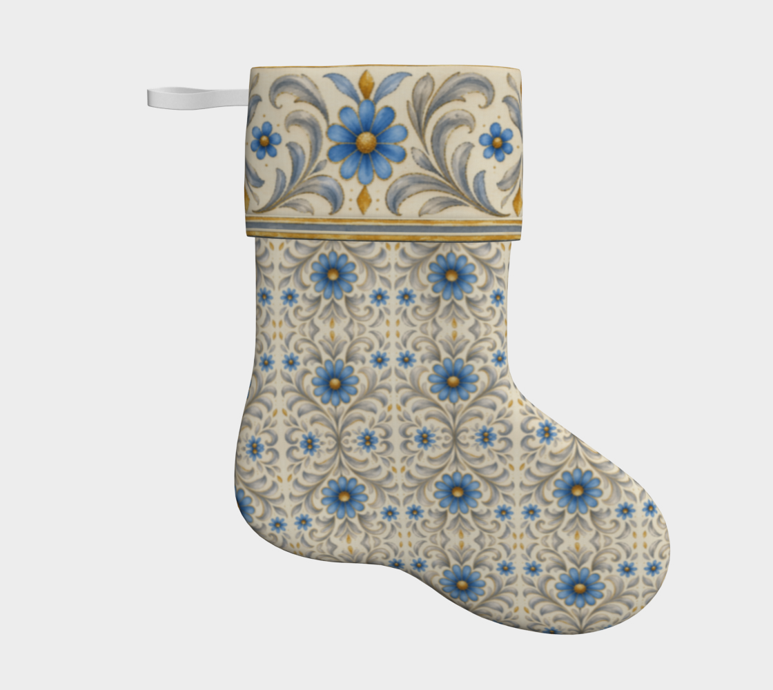 GIlded Azure Bloom stocking