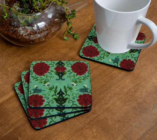 Imperial Peonies Mint Coaster