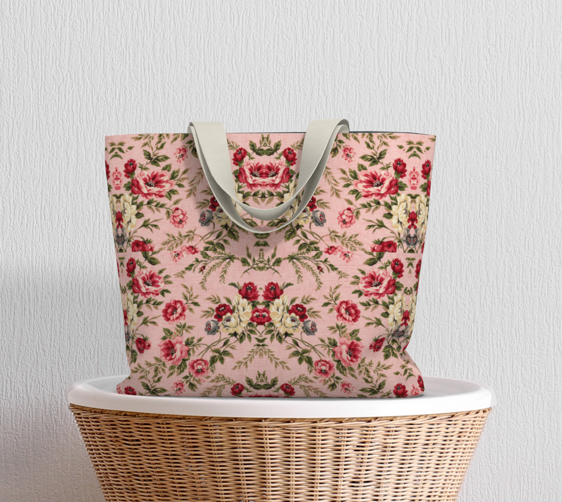 Rose Trellis Canvas Tote