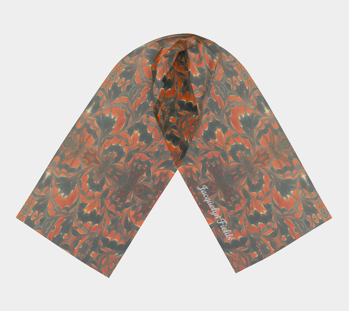 Americana Swirl Long Silk Scarf