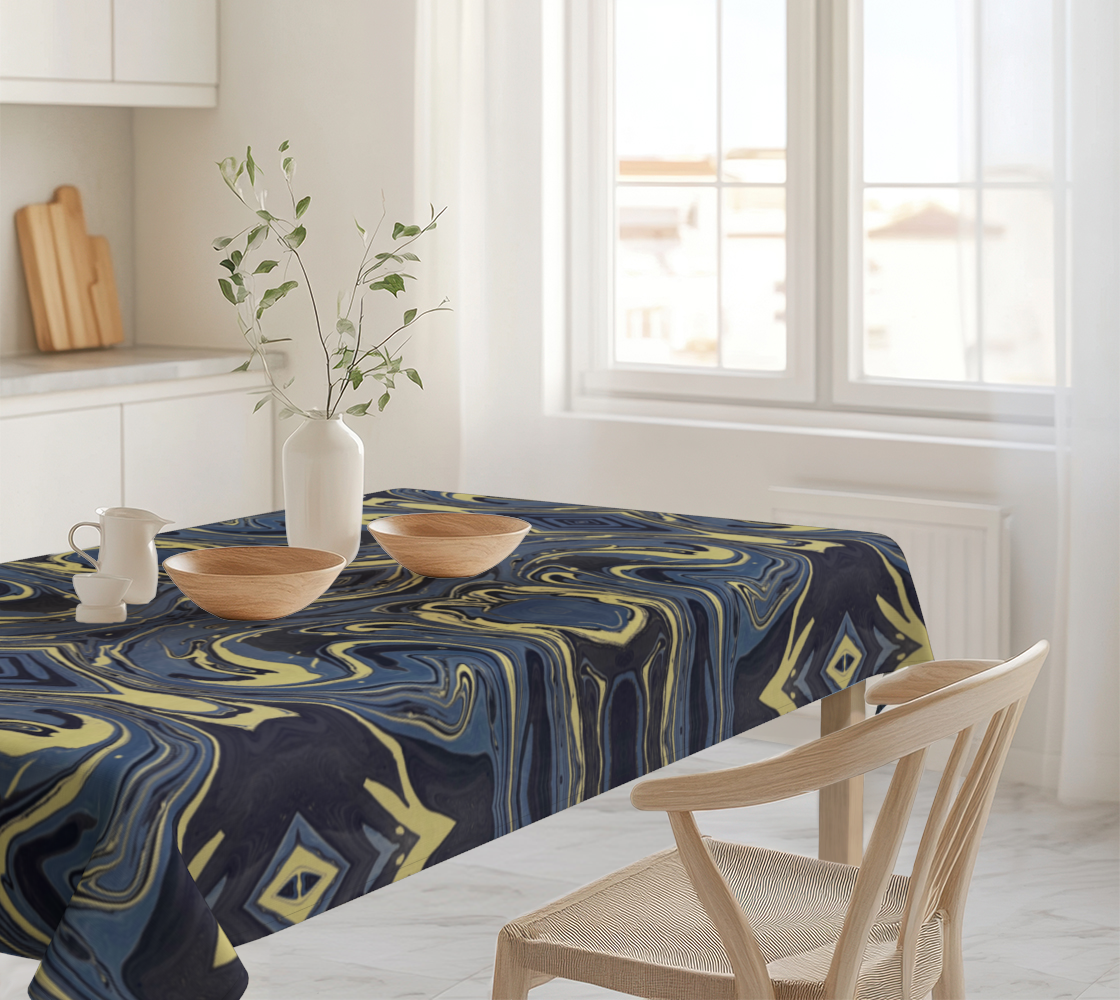 Mendocino Blues Diamond 90 x 60 Tablecloth