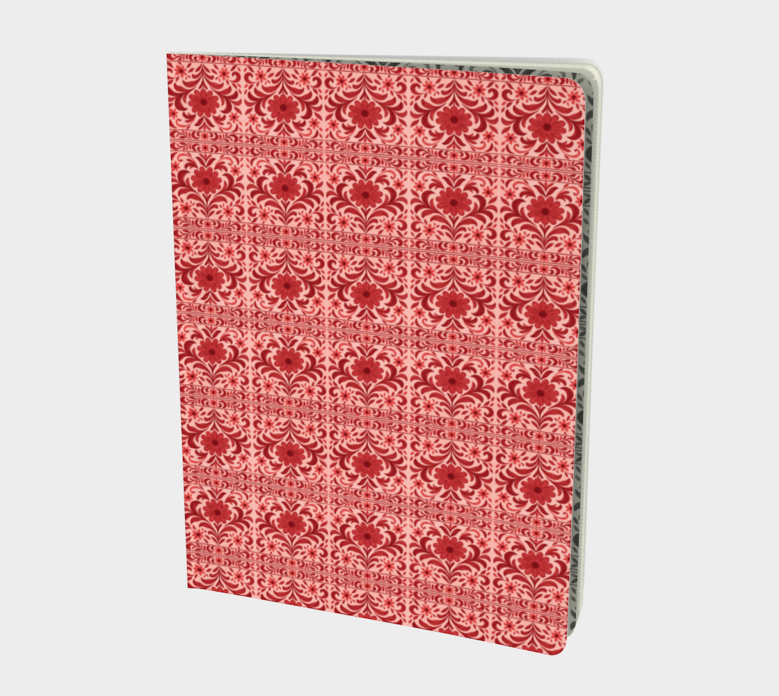 Red on Red Petite Fleur Stripes Notebook