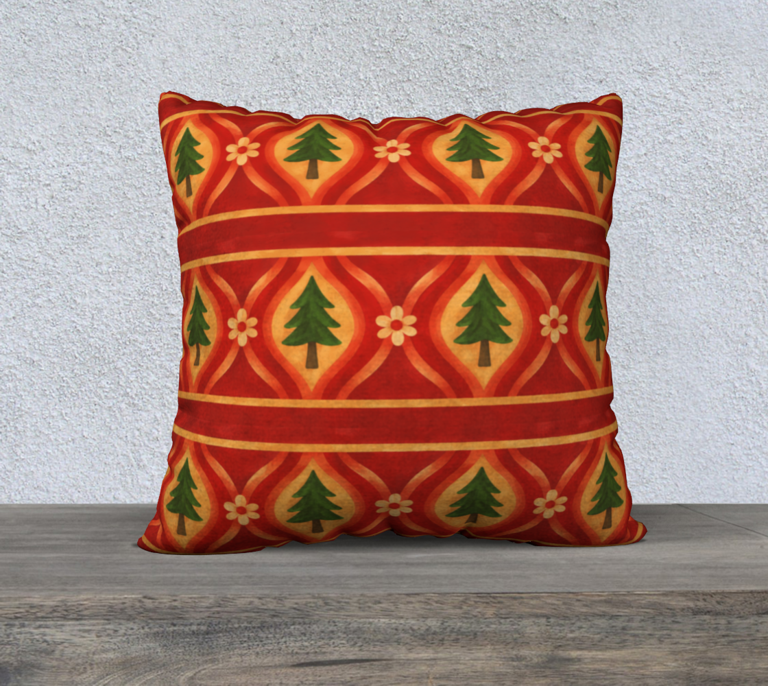 Hearthside Pines banded 22 x 22 pillow