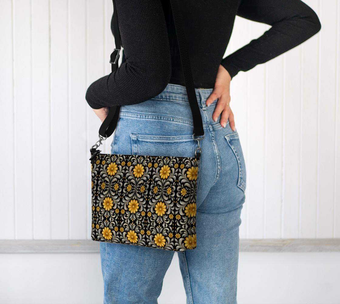 Midnight Silver Garden crossbody bag