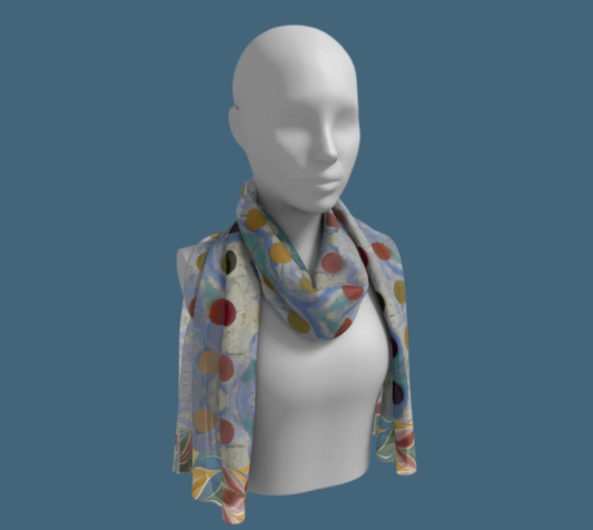 Blue Skies Silk Long Scarf