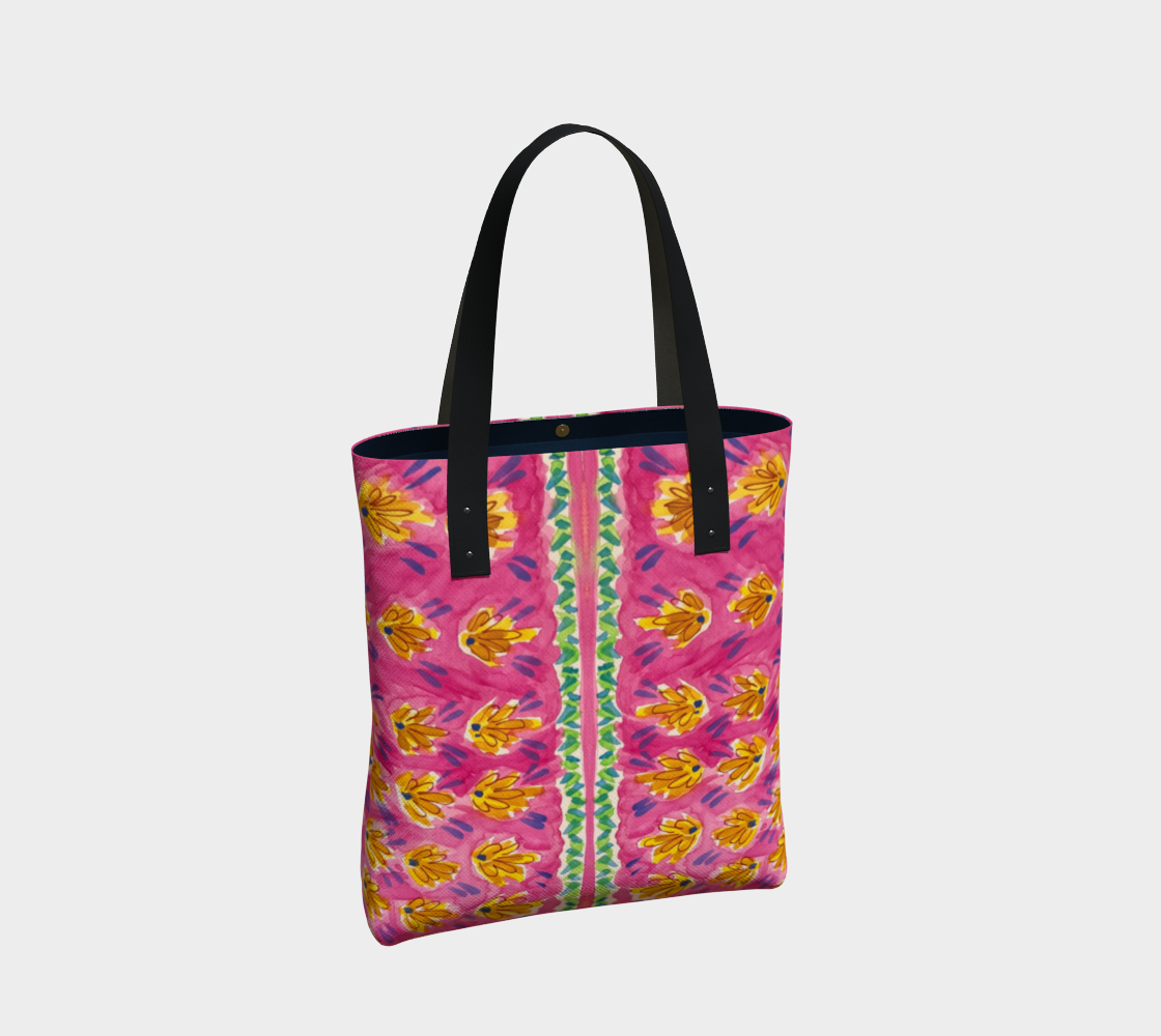 Pink Botanique Market Tote Bag
