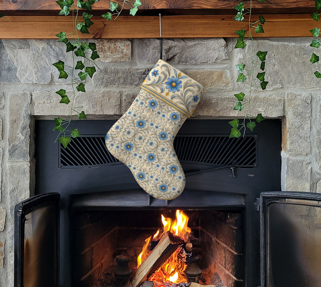 GIlded Azure Bloom stocking