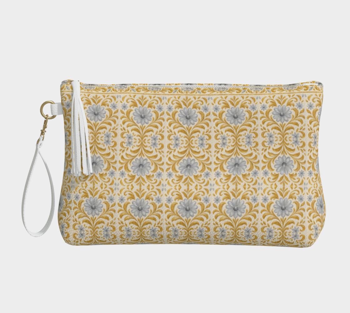 Gilded Garden Damask clutch bag