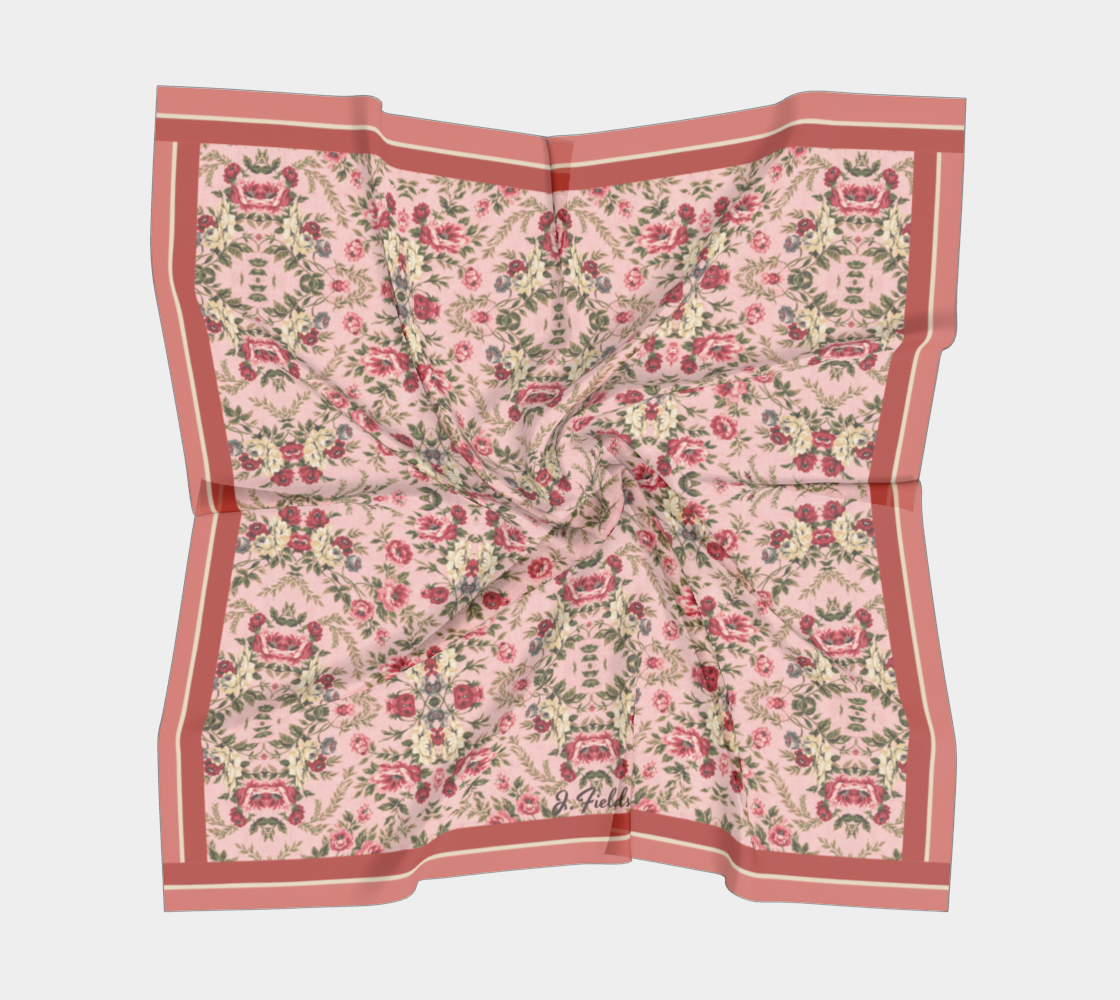 Rose Trellis Silk Square Scarf