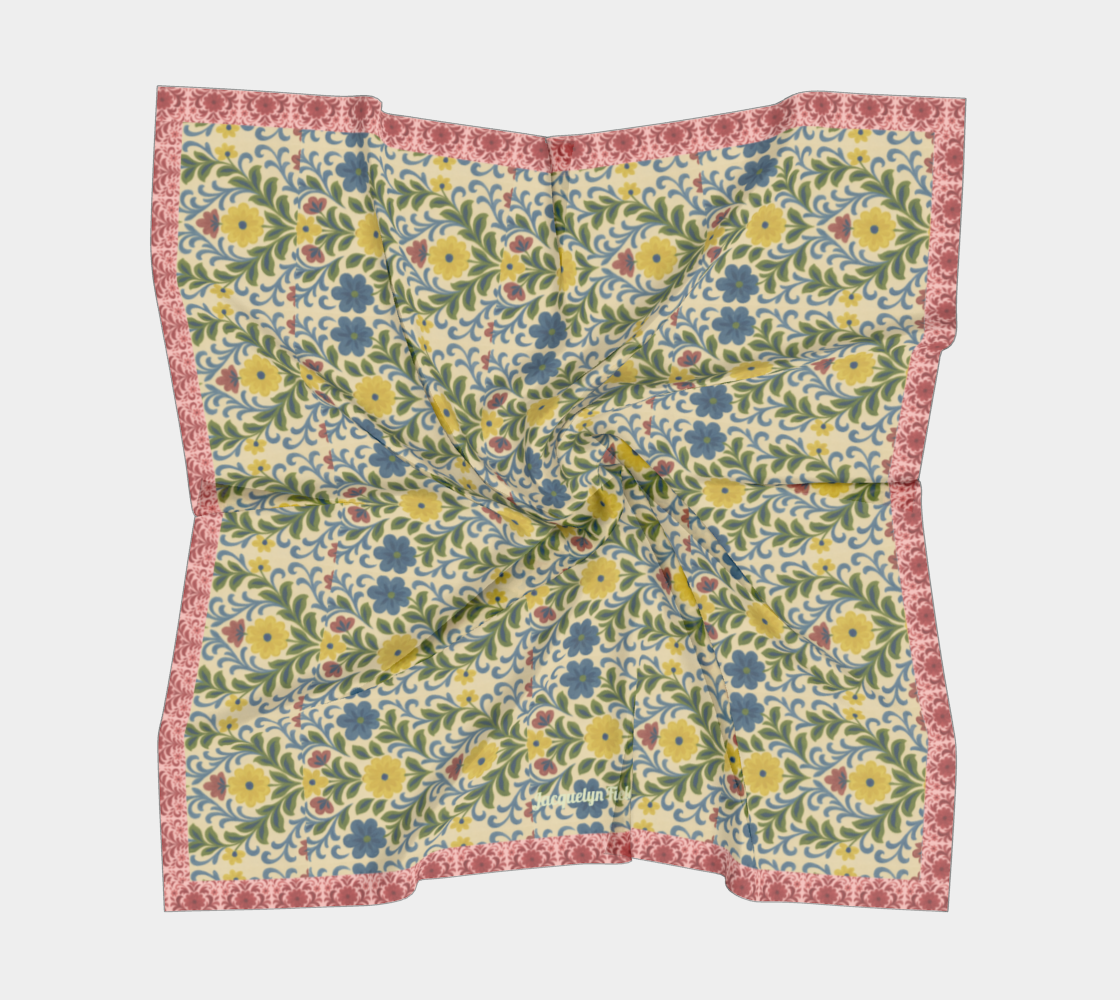 Jardin Provencale Goldenrod Silk Square Scarf