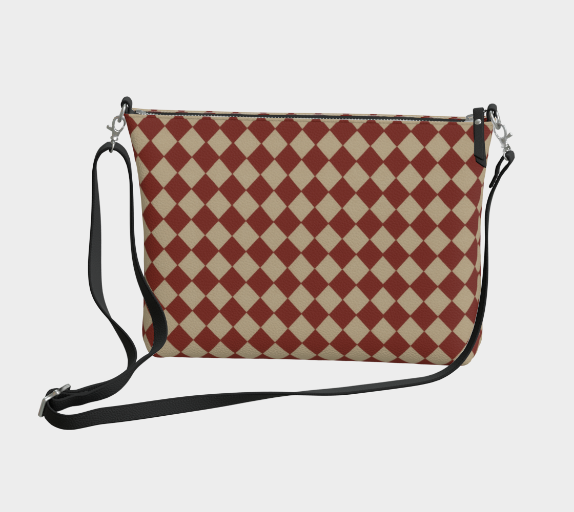 Cranberry Mini Harlequin Vegan Leather Crossbody Bag