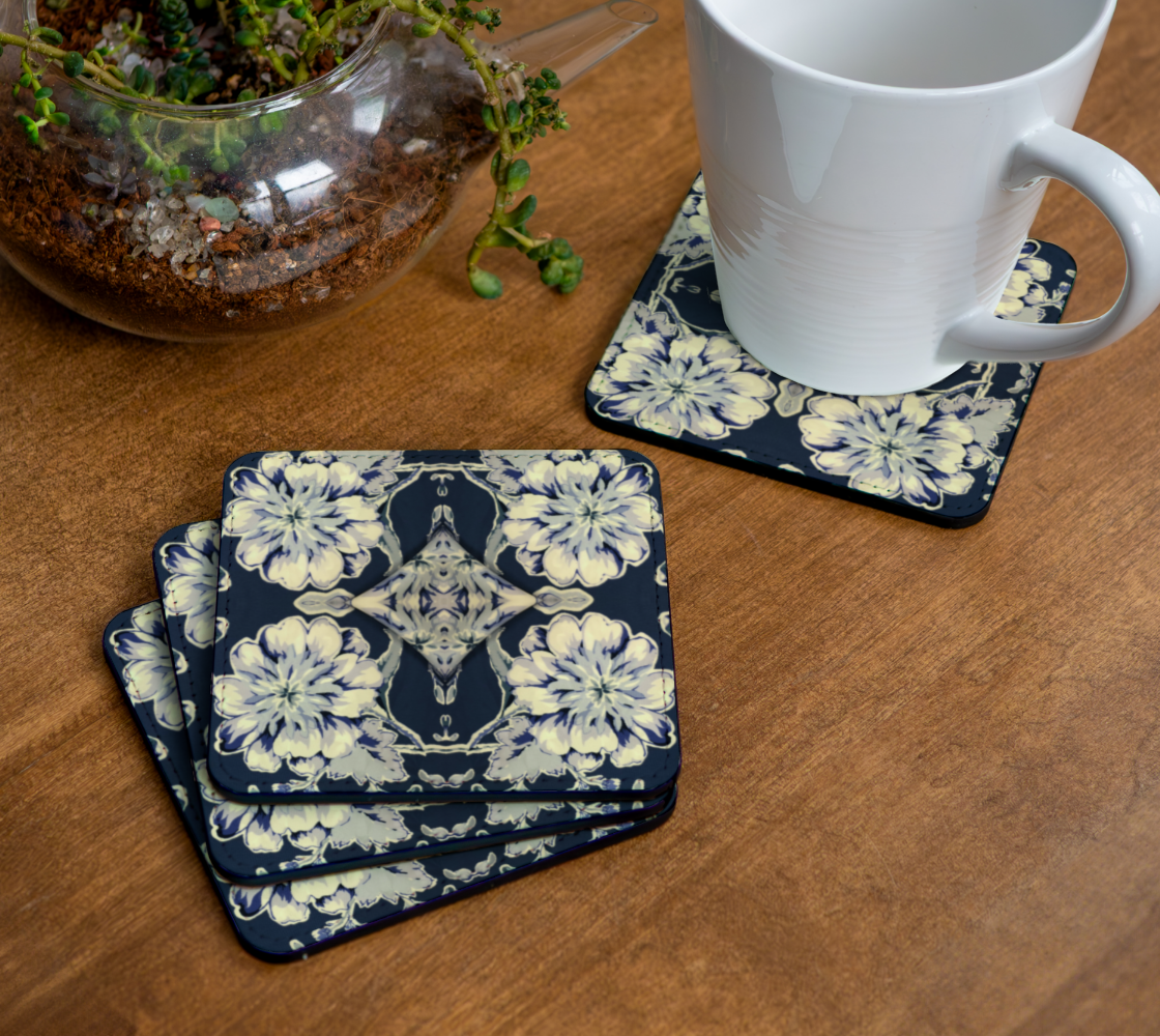 Blue Fleur Damask Coasters