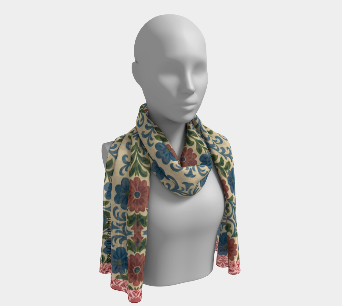 Jardin Provencale Blush Long Silk Scarf
