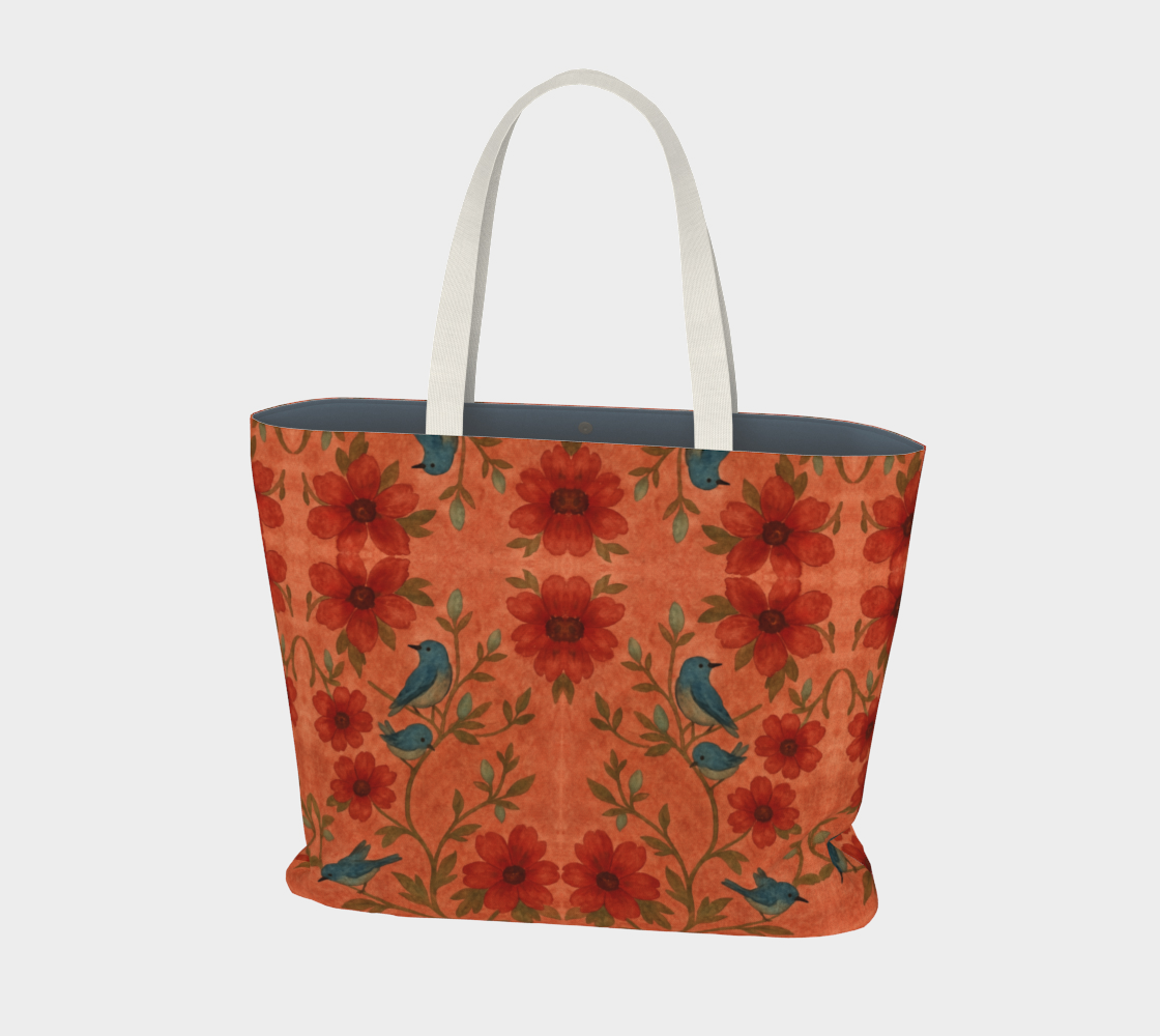 Songbird Bloom Terracotta Tote Bag