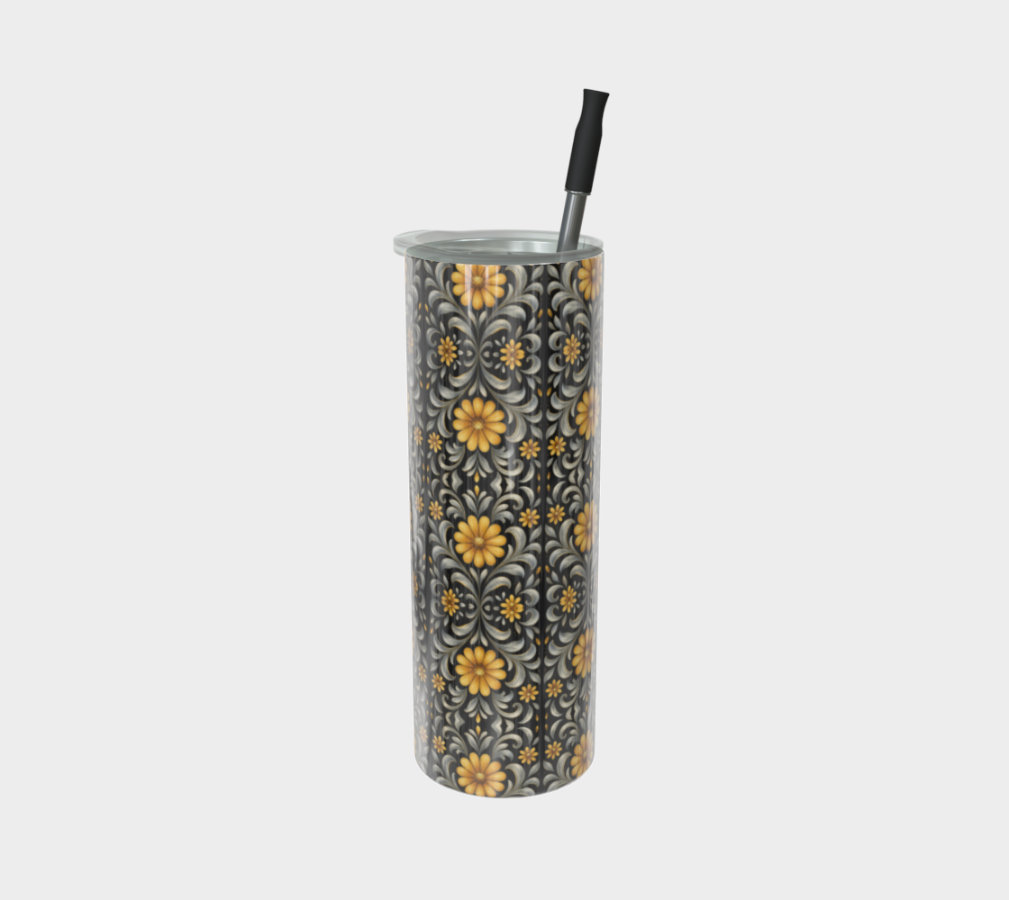 Midnight Silver Garden tumbler