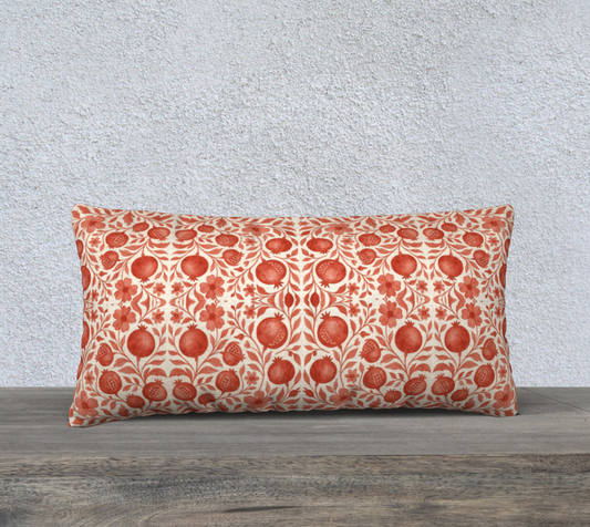 Red Pomegranates 12 x 24 Pillow Cover