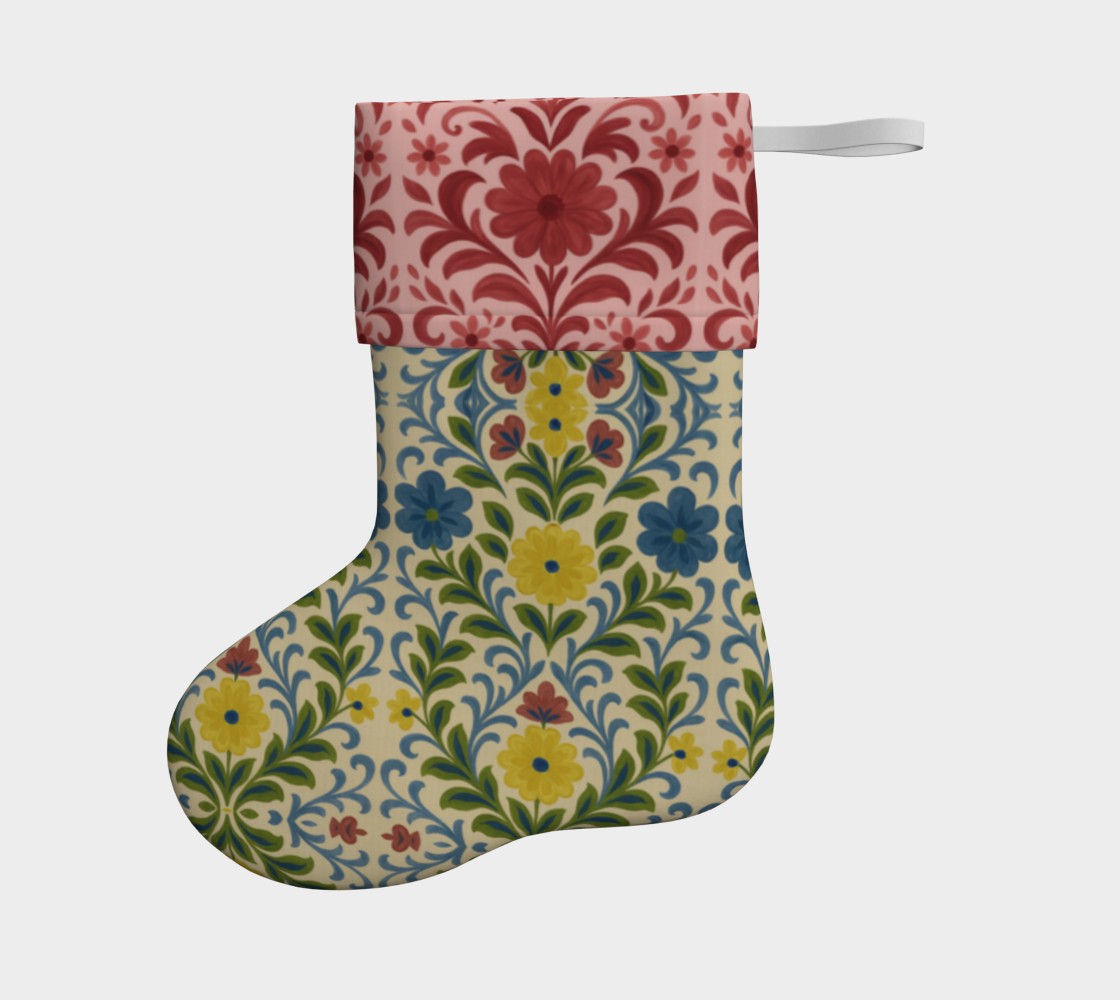 Jardin Provencale Goldenrod Red Holiday Stocking