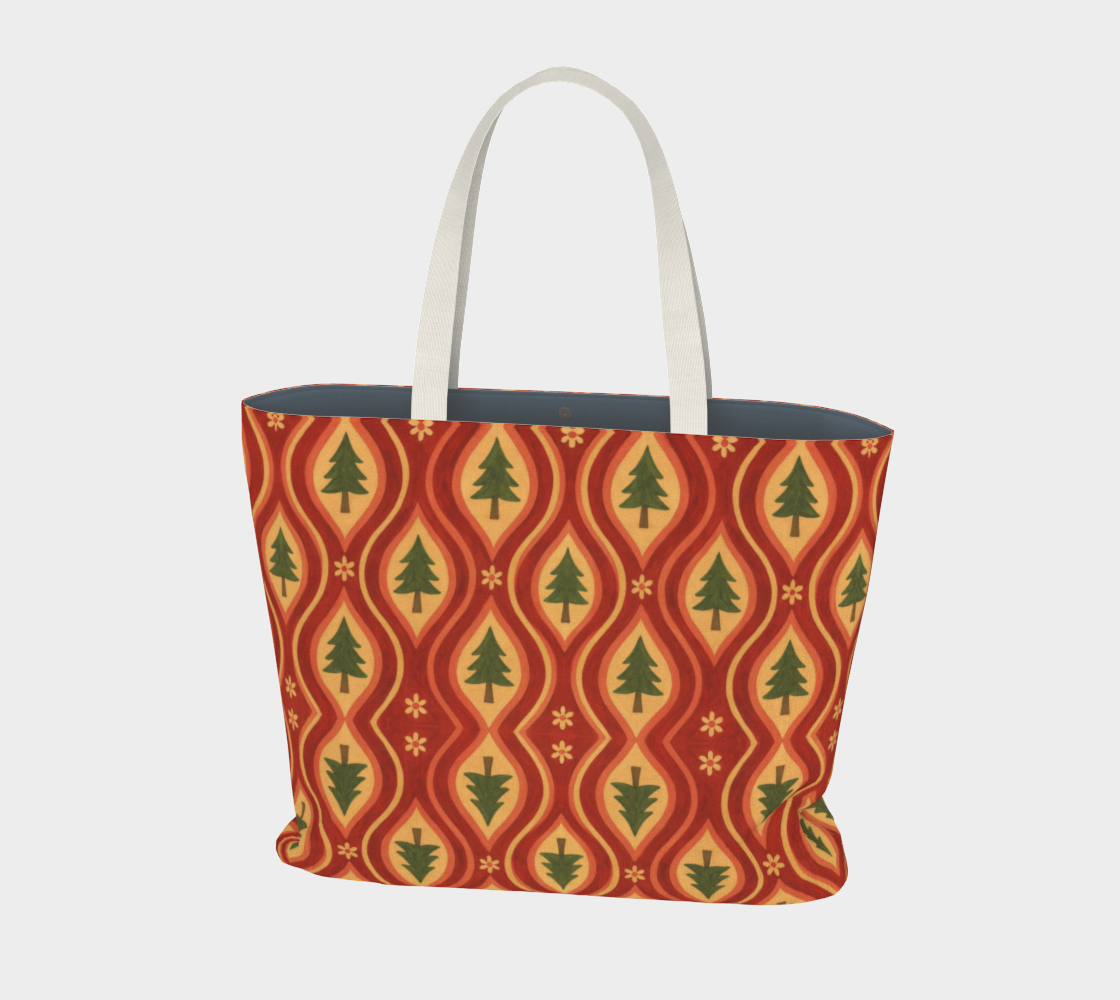 Hearthside Pines large canvas tote bag