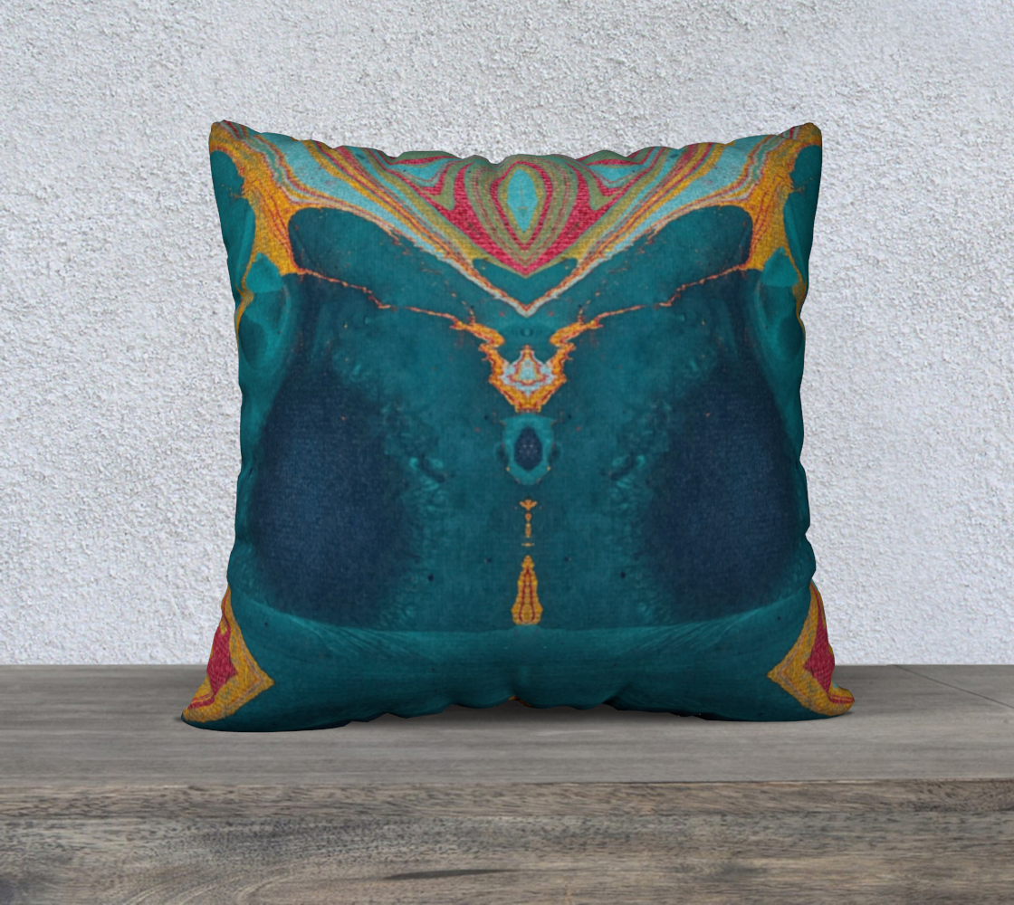 Gilded Peacock 22 x 22 pillow cover