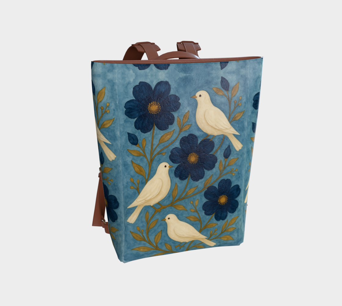 Doves of Peace Vegan Leather Backpack