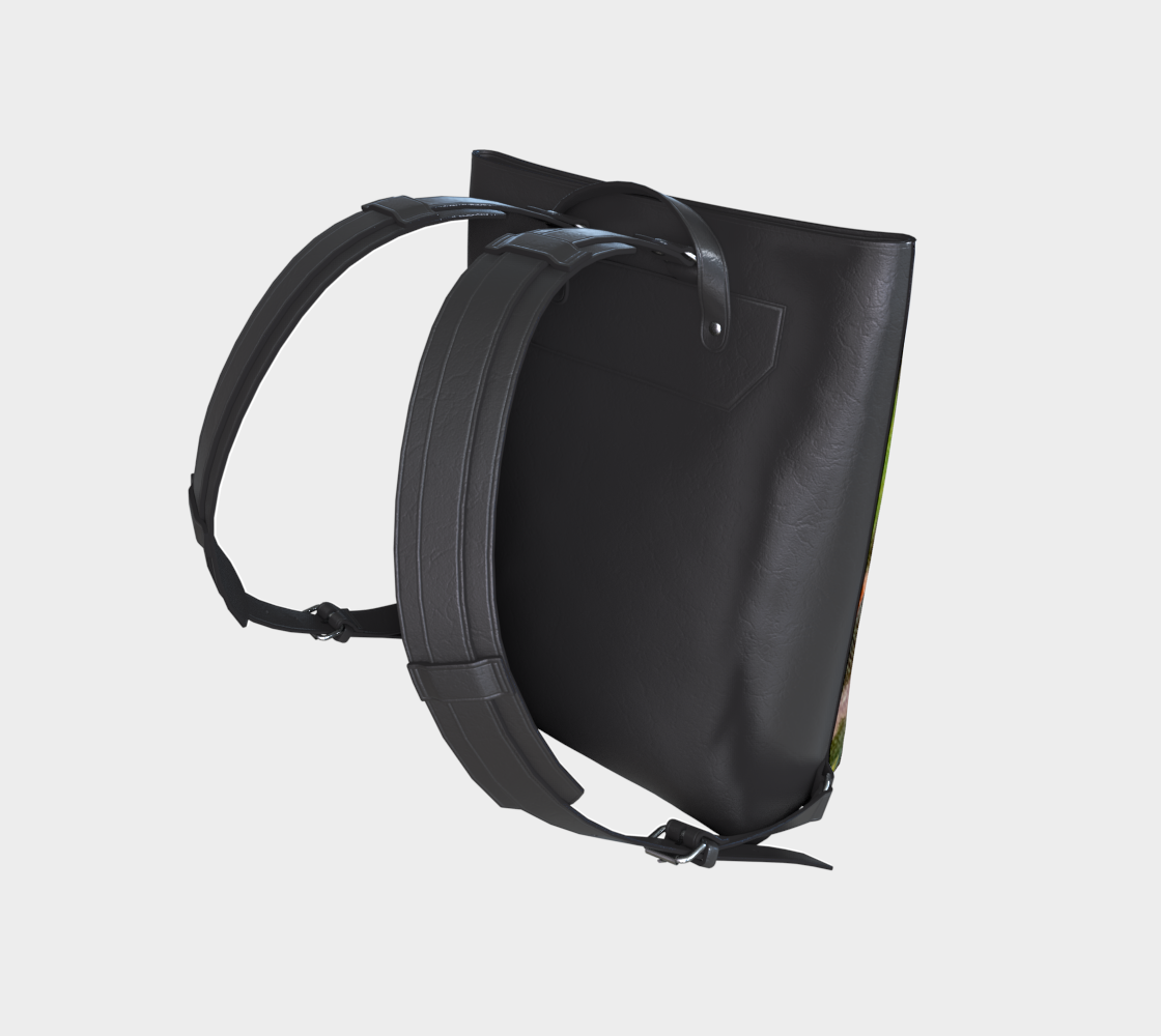 Lilac Waterlilies Vegan Leather Backpack