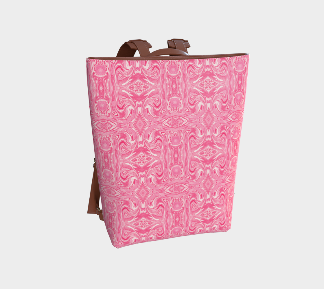 Pink Swirl Vegan Leather Backpack