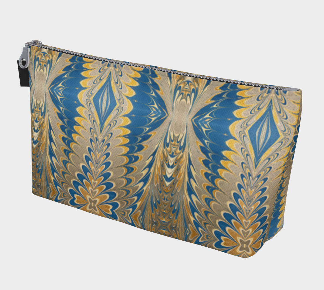 Prussian Blue Swirl Makeup Bag