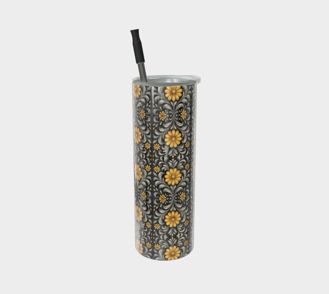 Midnight Silver Garden tumbler