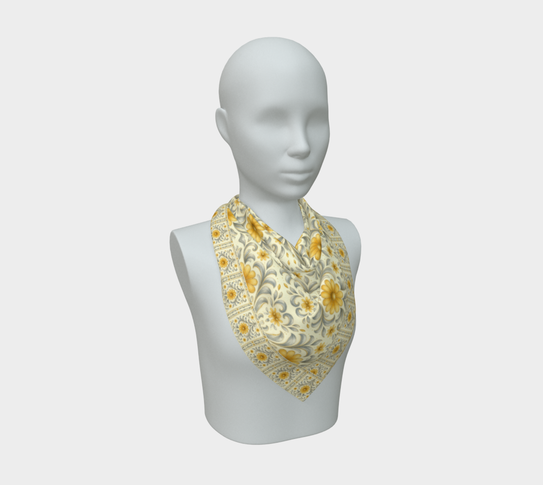 silver Garden 26 x 26 scarf