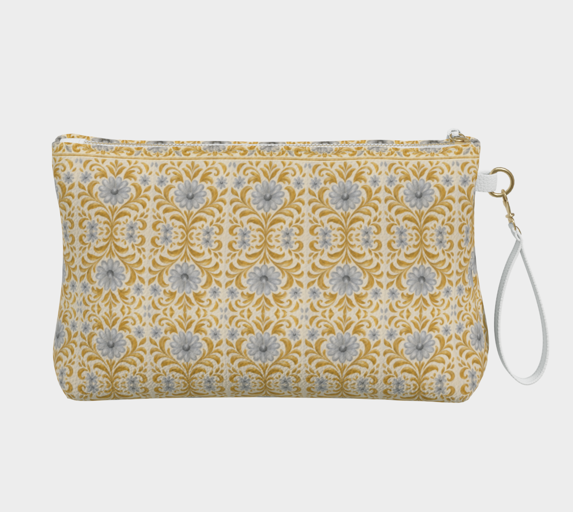 Gilded Garden Damask clutch bag
