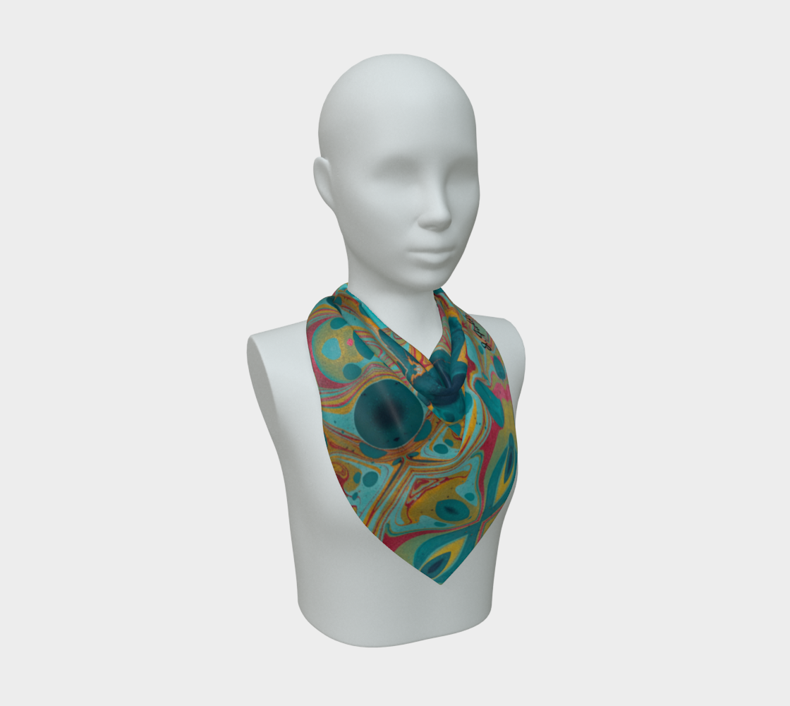 Gilded Peacock Feather 26 x 26 scarf
