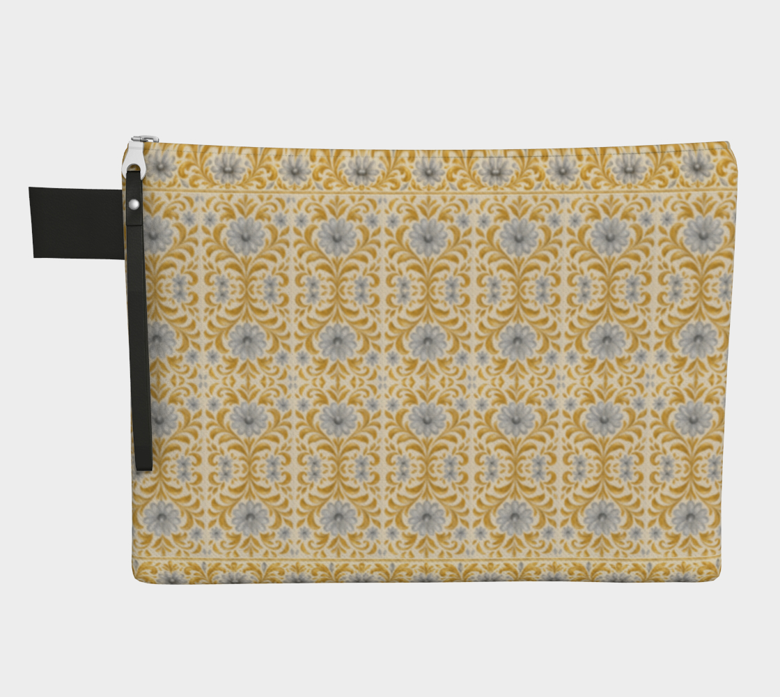 Gilded Garden Damask zipper carry all bag 1
