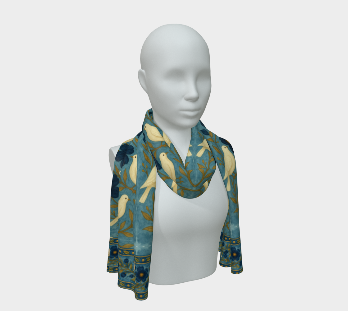 doves of peace 16 x 72 long scarf