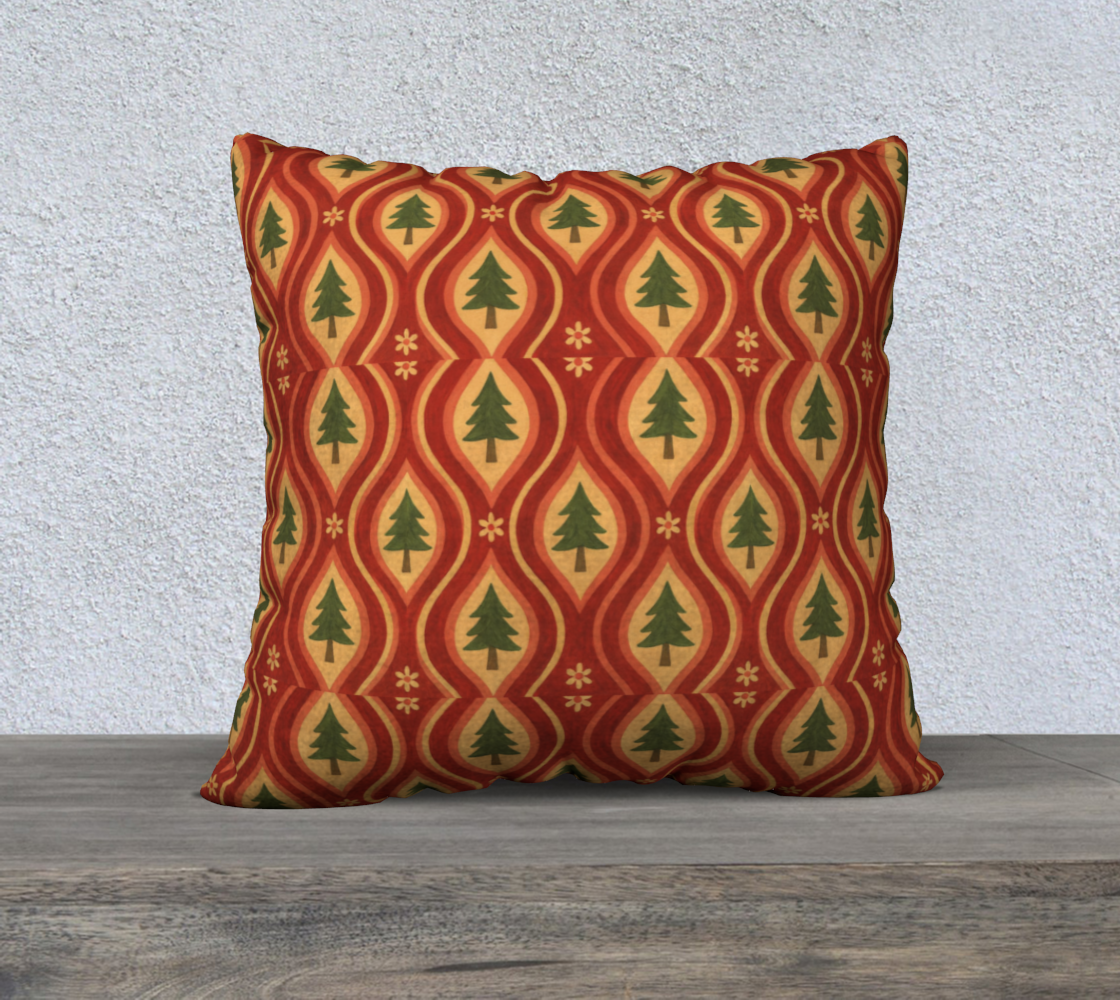 Hearthside Pines xmass trees allover 22 x 22 pillow
