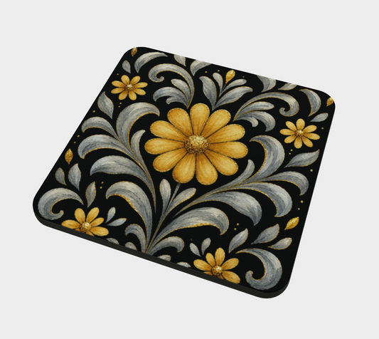 Midnight Silver Garden coaster