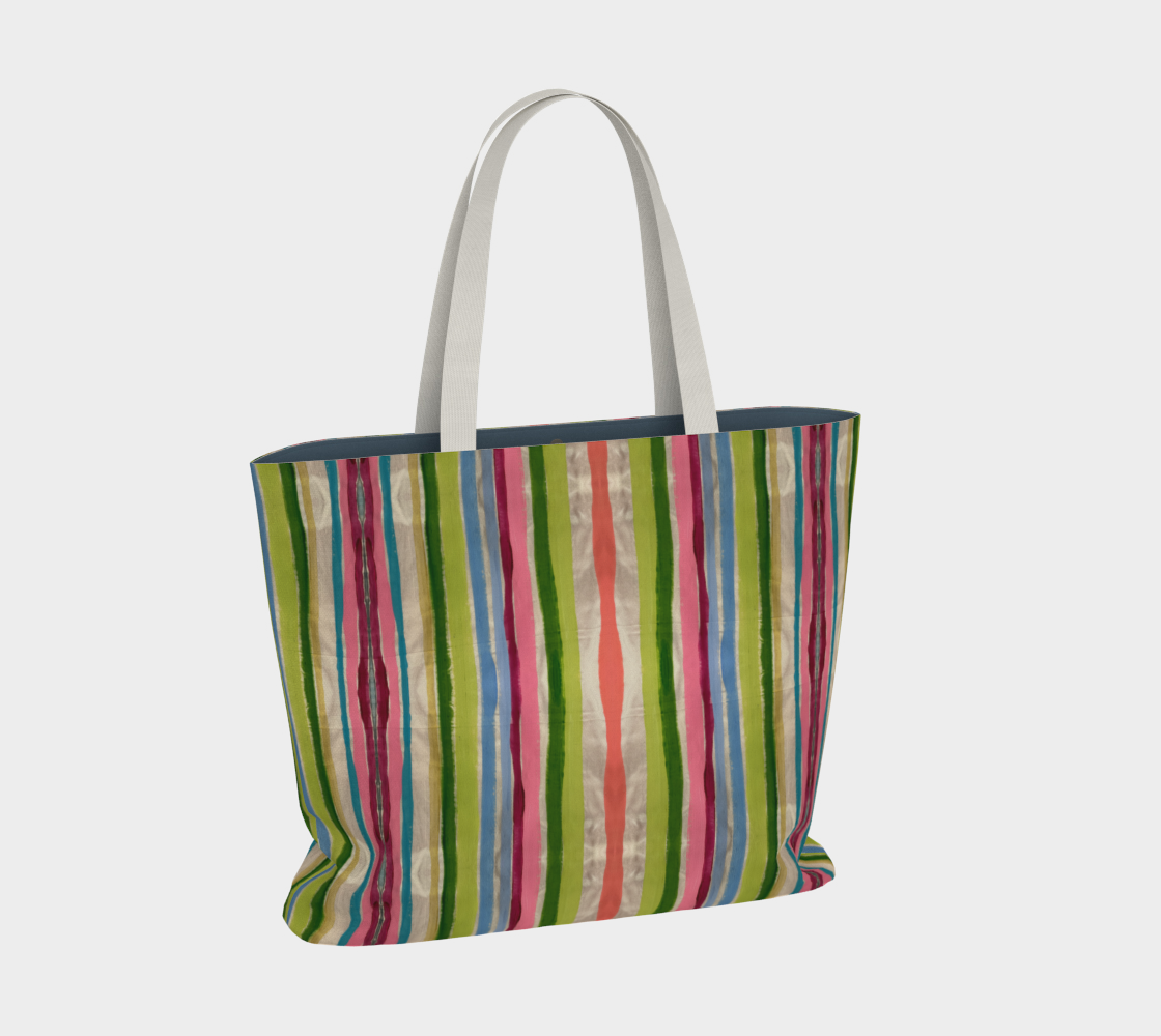 Pinstripe Pop Tote Bag