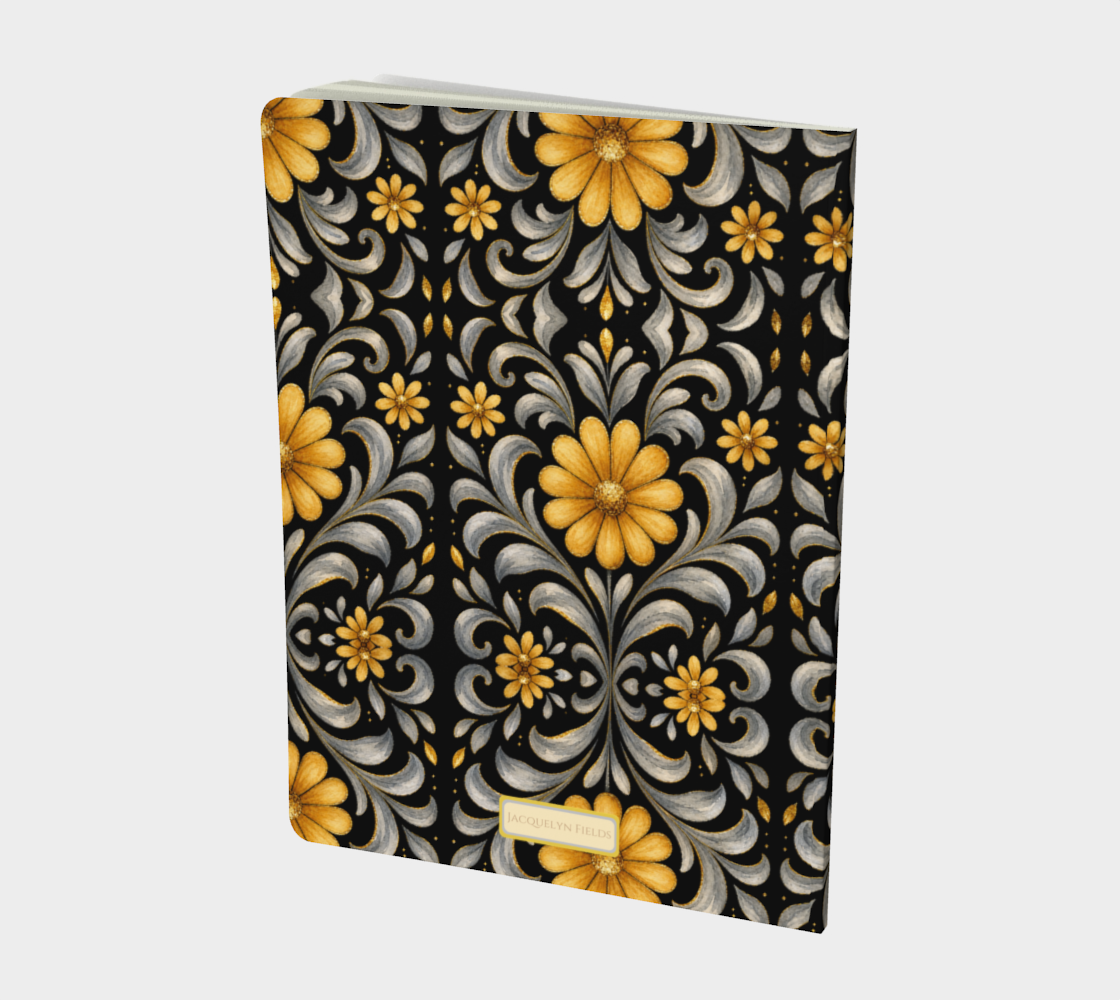 Midnight Silver Garden notebook