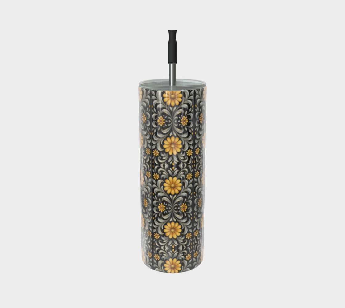 Midnight Silver Garden tumbler