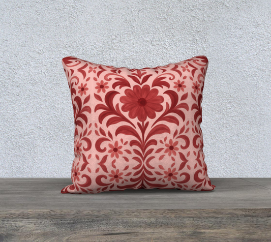 Petite Fleur  Rouge 18  x 18 Pillow