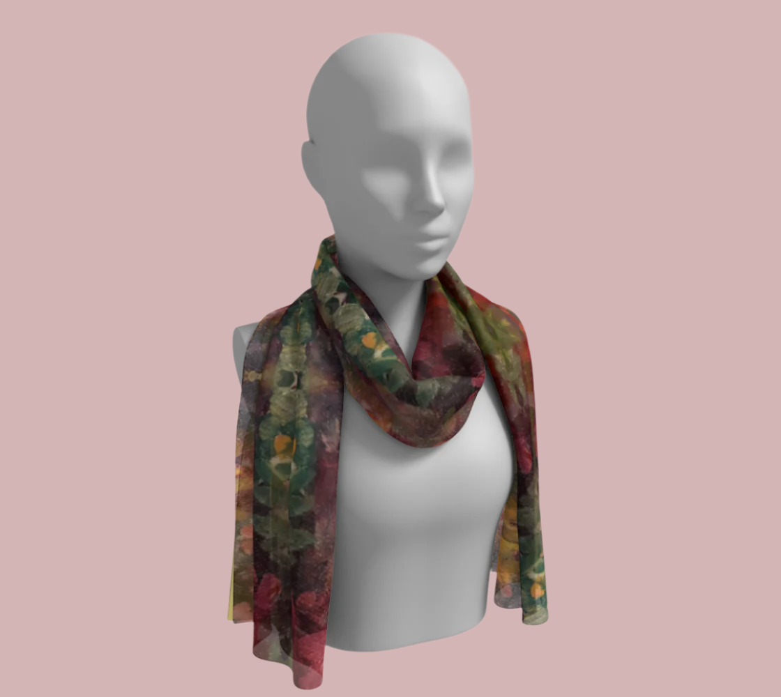 Giverny Garden Silk Long Scarf