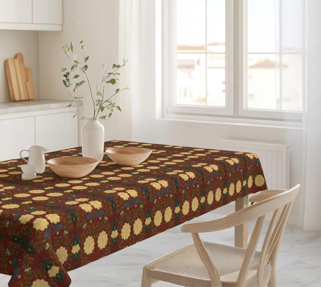 Imperial Peonies Cranberry 60 x 90 Tablecloth