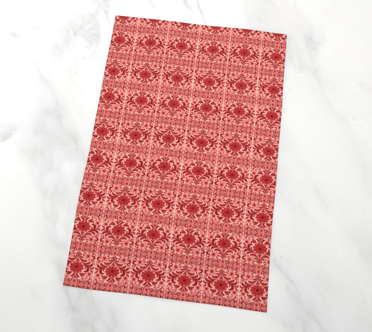 Petite Fleur Rouge Tea Towel