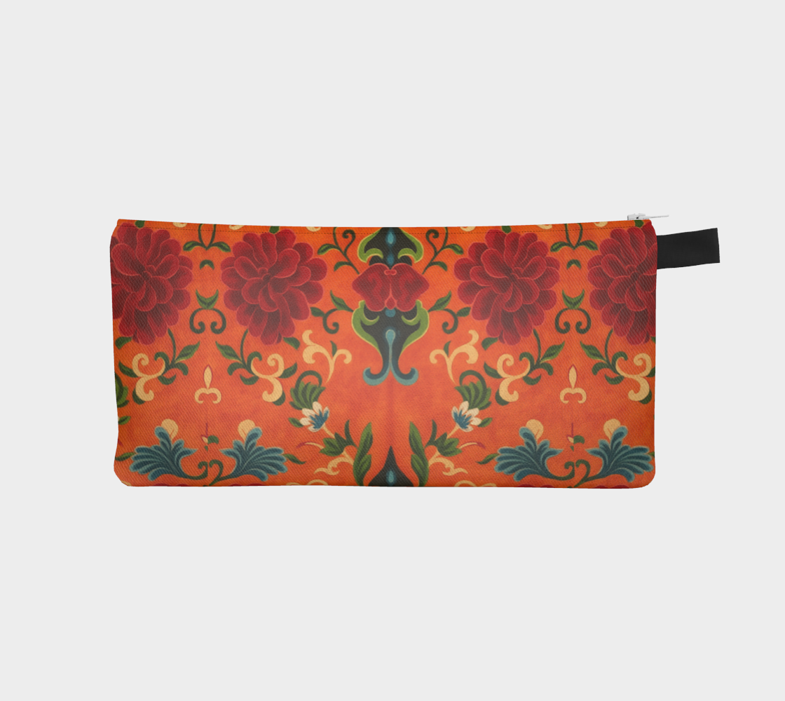 Marquesa Peonies Tangerine Pencil Case